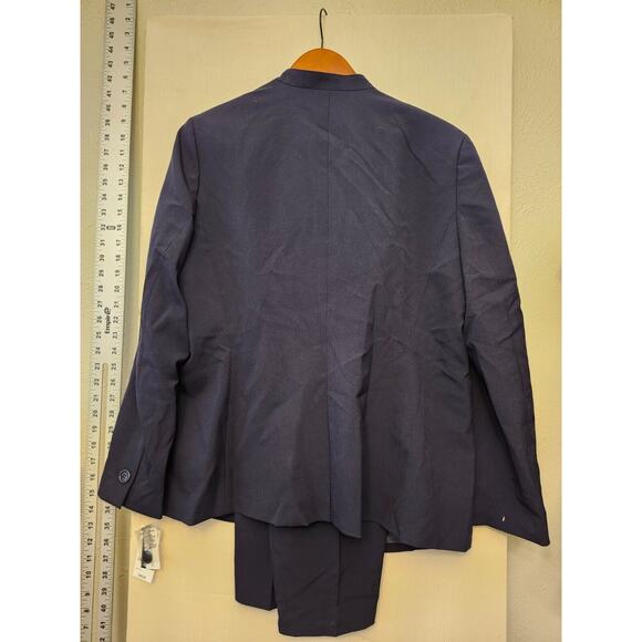 Le Suit Dark Blue Gray Pinstripe Blazer and Pants Set - Picture 9 of 9